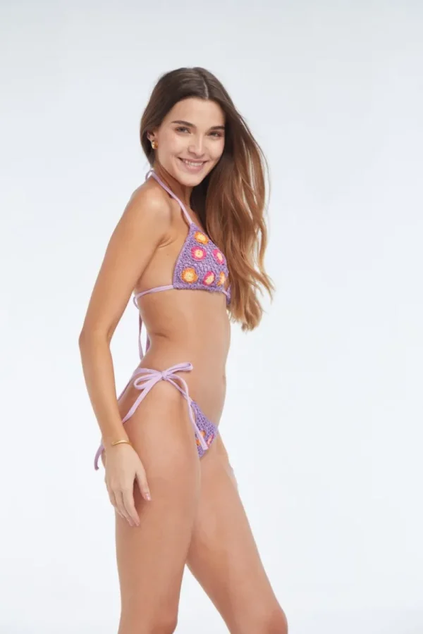 Kvinnor Juicy Couture Adriana Lila Blommor Virkad Botten