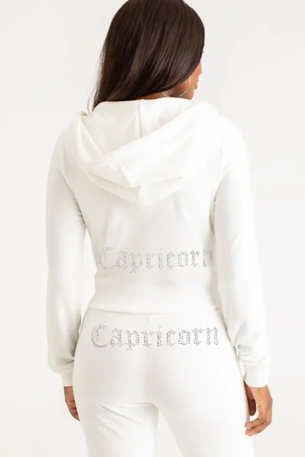 Kvinnor Juicy Couture Capricorn Big Bling Velour Hoodie