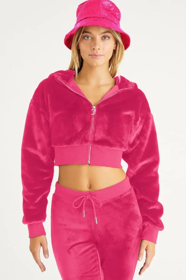 Kvinnor Juicy Couture Cropped Fuskpalsjacka