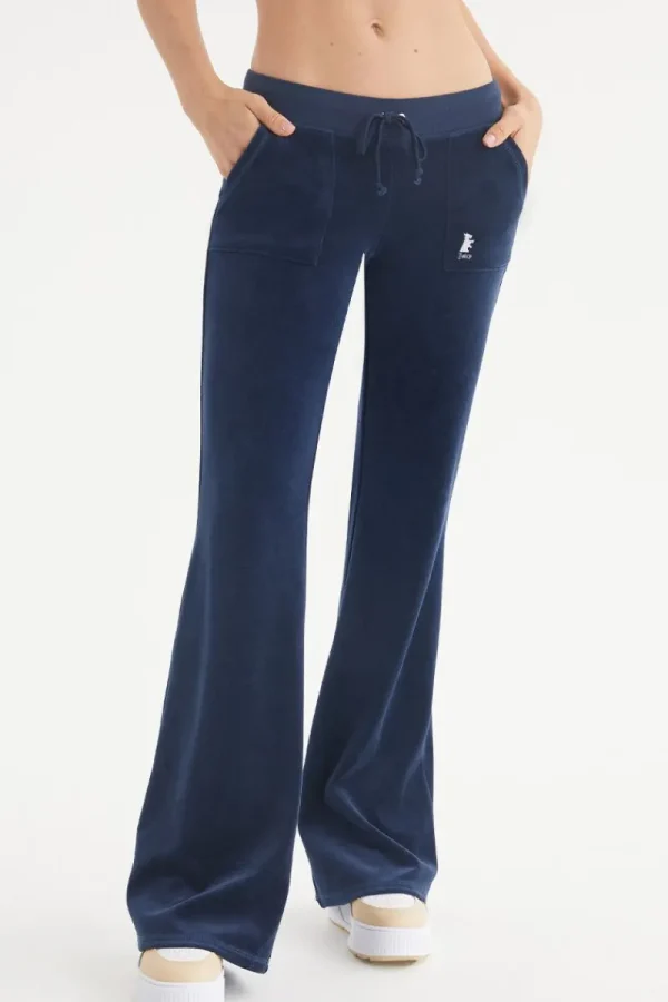 Kvinnor Juicy Couture Hollywood Scottie Snap Pocket Träningsbyxor I Bomull I Velour