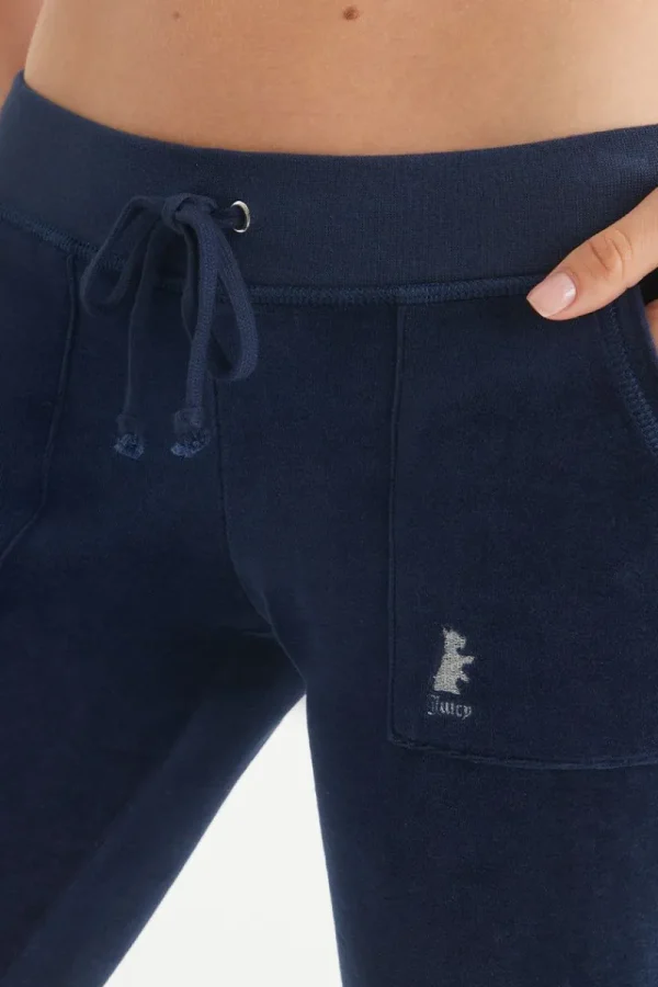 Kvinnor Juicy Couture Hollywood Scottie Snap Pocket Träningsbyxor I Bomull I Velour