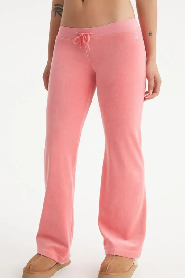 Kvinnor Juicy Couture Malibu Small Bling Cotton Velour Track Pants