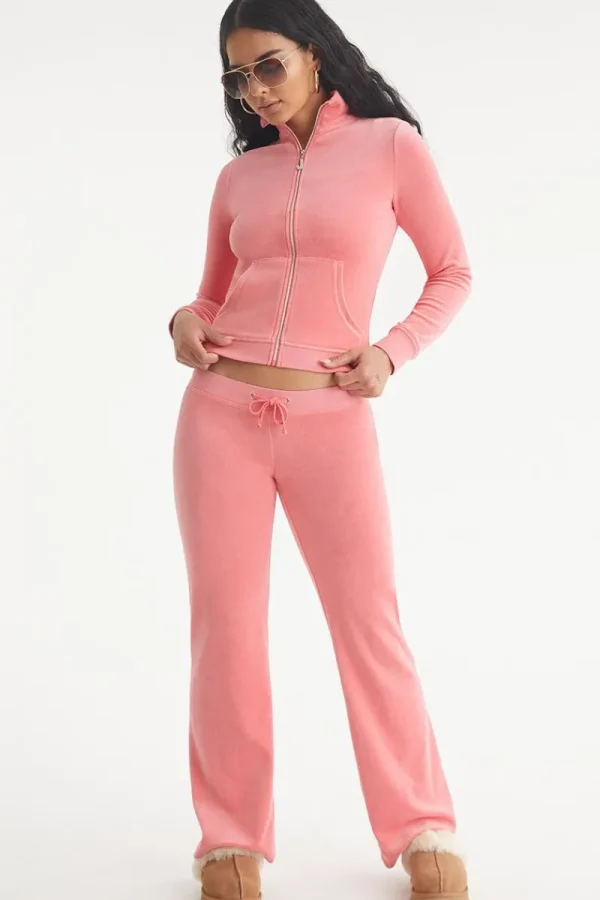 Kvinnor Juicy Couture Malibu Small Bling Cotton Velour Track Pants