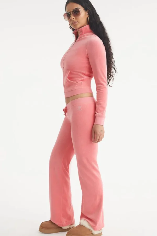 Kvinnor Juicy Couture Malibu Small Bling Cotton Velour Track Pants