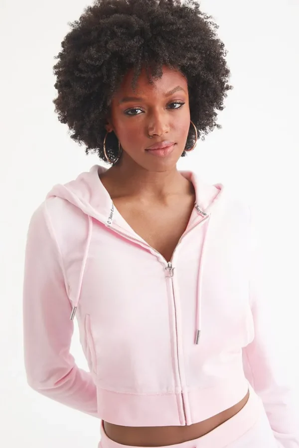 Kvinnor Juicy Couture Og Big Bling Velour Hoodie