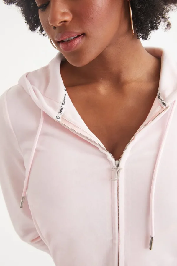 Kvinnor Juicy Couture Og Big Bling Velour Hoodie