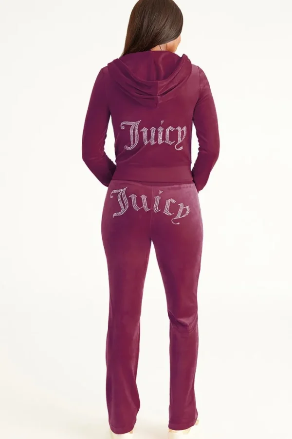 Kvinnor Juicy Couture Og Big Bling Velour Hoodie
