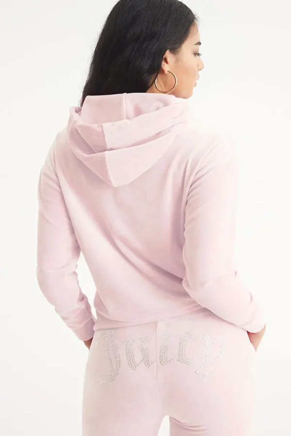 Kvinnor Juicy Couture Oversized Big Bling Velour Hoodie