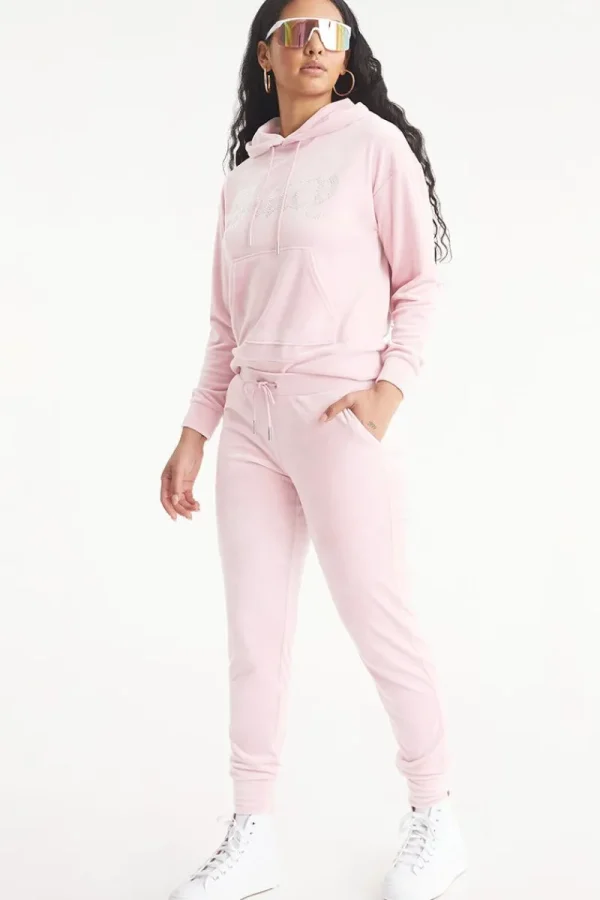 Kvinnor Juicy Couture Oversized Big Bling Velour Hoodie