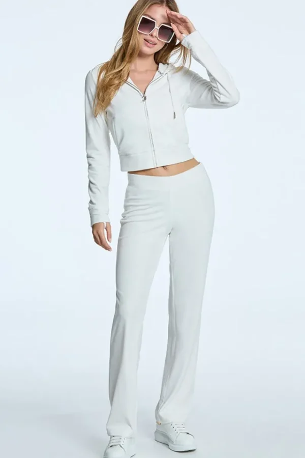 Kvinnor Juicy Couture Pearly Big Bling Velour Hoodie