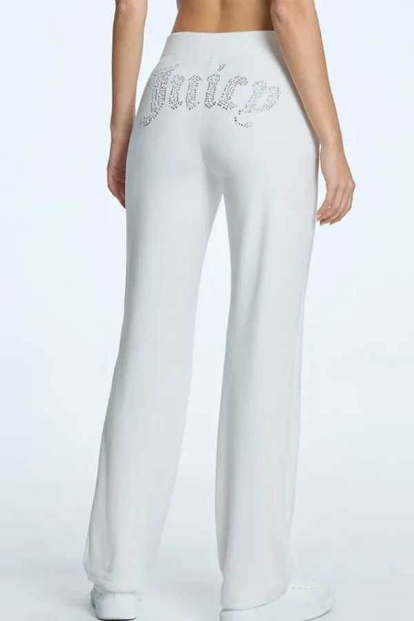 Kvinnor Juicy Couture Pearly Big Bling Velour Träningsbyxor
