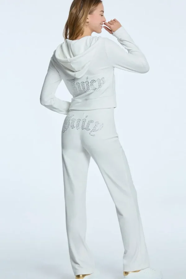 Kvinnor Juicy Couture Pearly Big Bling Velour Träningsbyxor