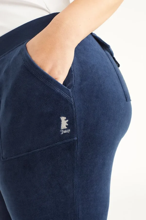 Kvinnor Juicy Couture Plus-Size Hollywood Scottie Snap Pocket Träningsbyxor I Bomull I Velour