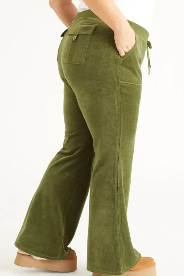 Kvinnor Juicy Couture Plus-Size Hollywood Snap Pocket Träningsbyxor I Bomull I Velour