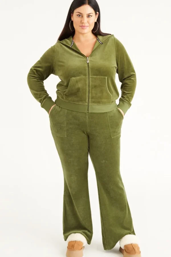 Kvinnor Juicy Couture Plus-Size Hollywood Snap Pocket Träningsbyxor I Bomull I Velour