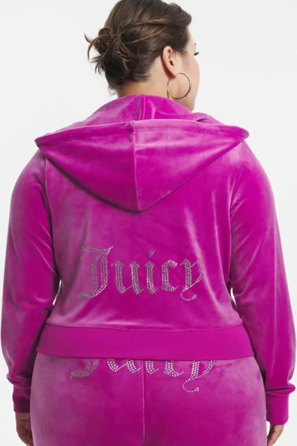 Kvinnor Juicy Couture Plus-Size Og Big Bling Velour Hoodie