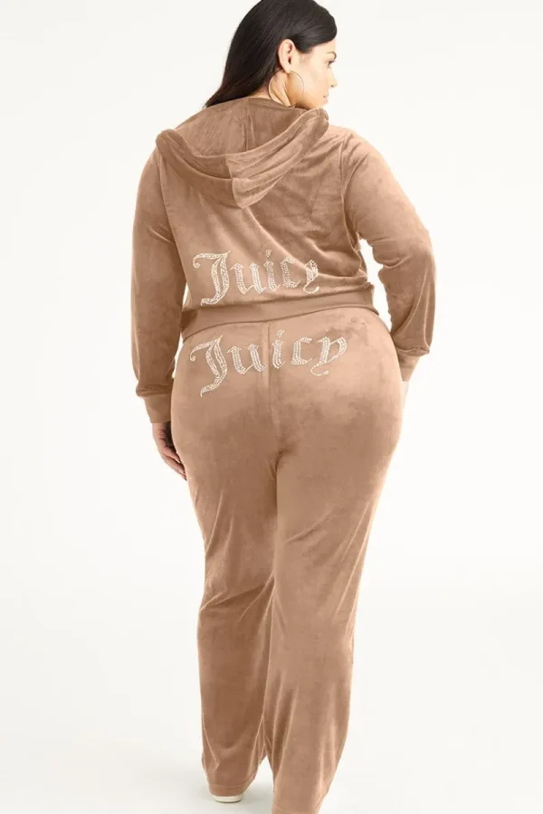 Kvinnor Juicy Couture Plus-Size Og Big Bling Velour Träningsbyxor