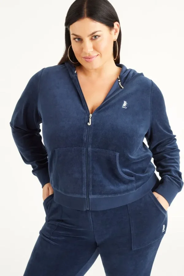Kvinnor Juicy Couture Plus-Size Scottie Cotton Velour Hoodie