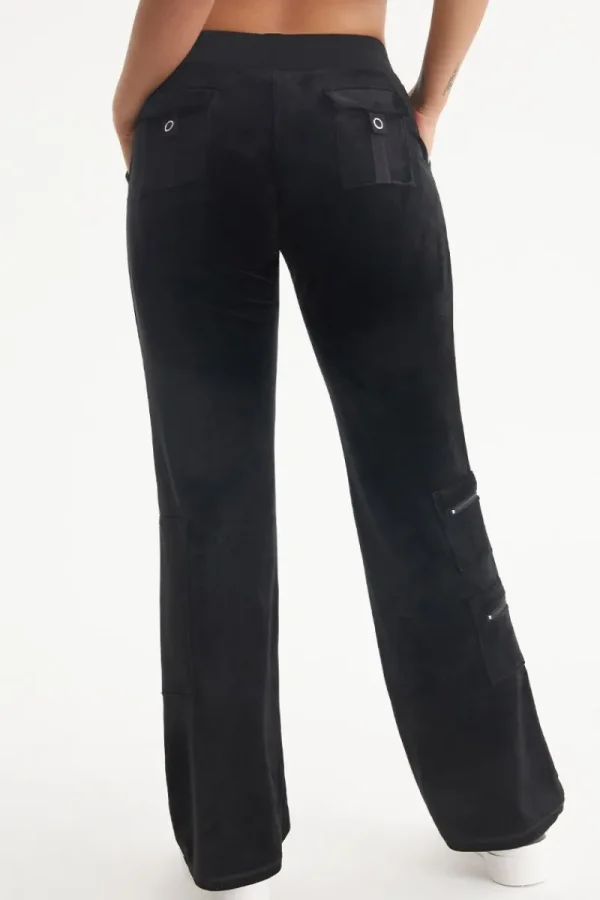 Kvinnor Juicy Couture Snap Pocket Velour Cargo Byxor