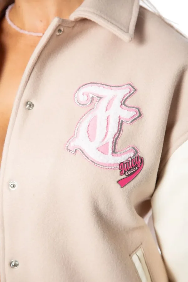 Kvinnor Juicy Couture Varsity-Jacka Med Konvertibla Krage